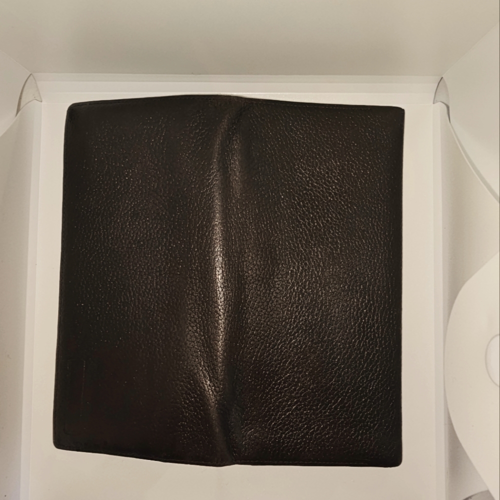 Burberry long wallet deep brown leather